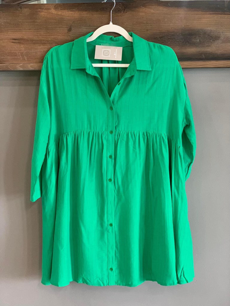 Green Oversized Pocket Dress