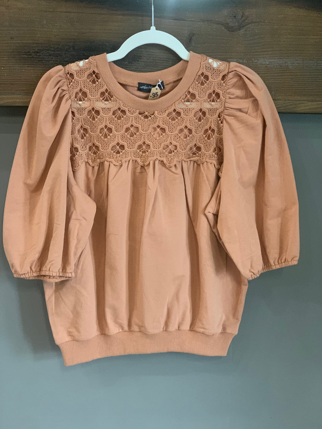 Puff Sleeve Burnt Orange Top