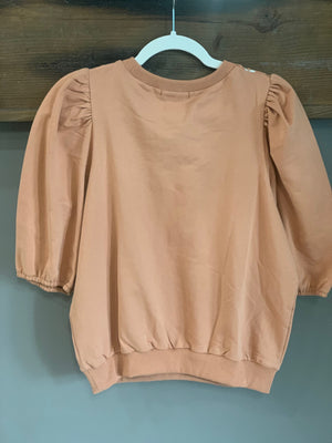 Puff Sleeve Burnt Orange Top