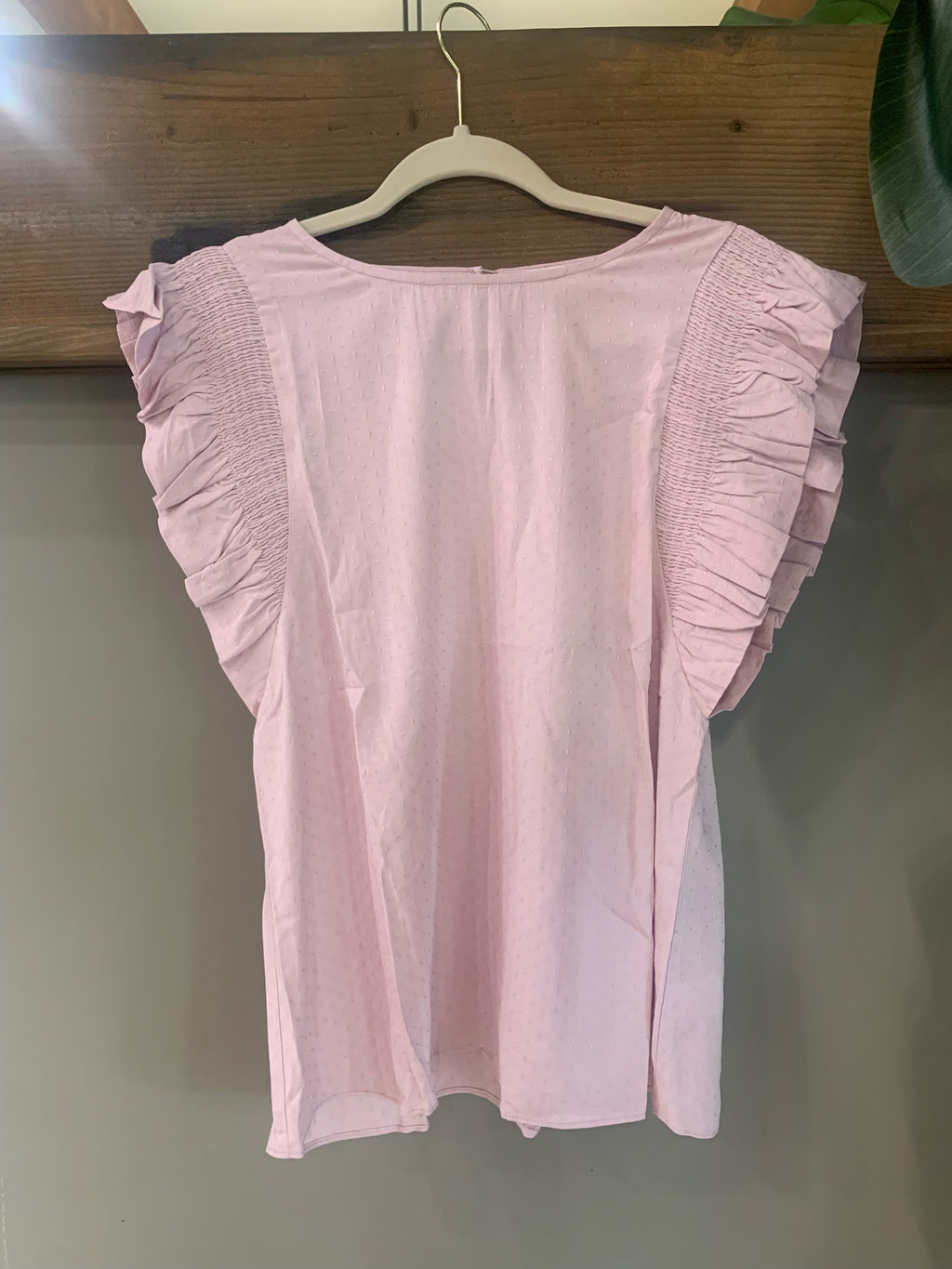 Pink Dot Ruffle Sleeve